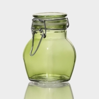 Банка стеклянная для хранения сыпучих продуктов &laquo;Овал&raquo;, 100 мл, 6&times;8,5 см, с бугельным замком, цвет МИКС