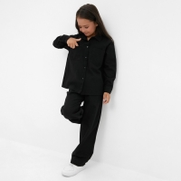 Костюм (рубашка и брюки) детский KAFTAN "Лен", р.30 (98-104 см) черный