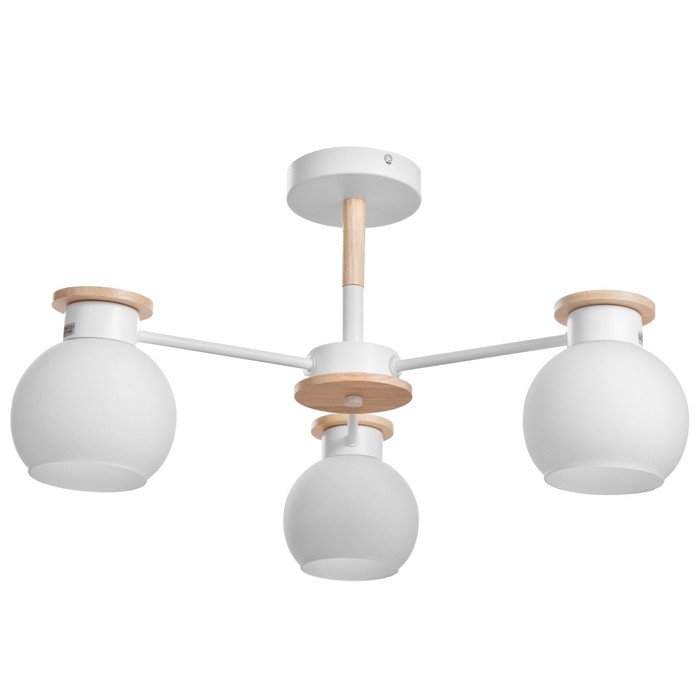 Люстра Люстра "Паула" 3х60Вт Е27 Белый, дерево 58х58х30см