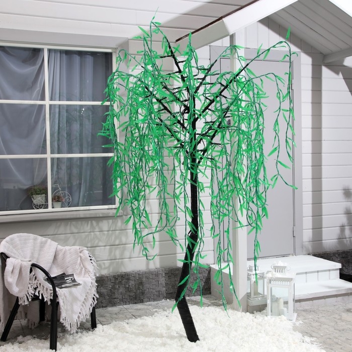 Светодиодное дерево «Плакучая ива» 2 м, 1152 LED, постоянное свечение, 220 В, свечение зелёное Светодиодное дерево «Плакучая ива» 2 м, 1152 LED, постоянное свечение, 220 В, свечение зелёное