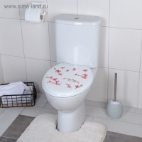 Сиденье для унитаза с крышкой Росспласт «Декор. Сакура», 46×36 см, цвет белый Сиденье для унитаза с крышкой Росспласт «Декор. Сакура», 46×36 см, цвет белый