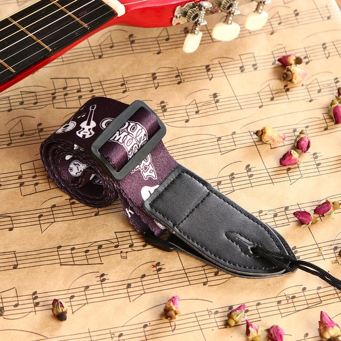 Ремень для гитары, черный, инструменты, длина 60-117 см, ширина 5 см Ремень для гитары, черный, инструменты, длина 60-117 см, ширина 5 см