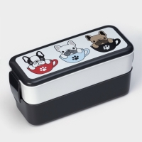 Контейнер для обеда &laquo;Бульдоги&raquo;, 2 отделения, 500+500 мл