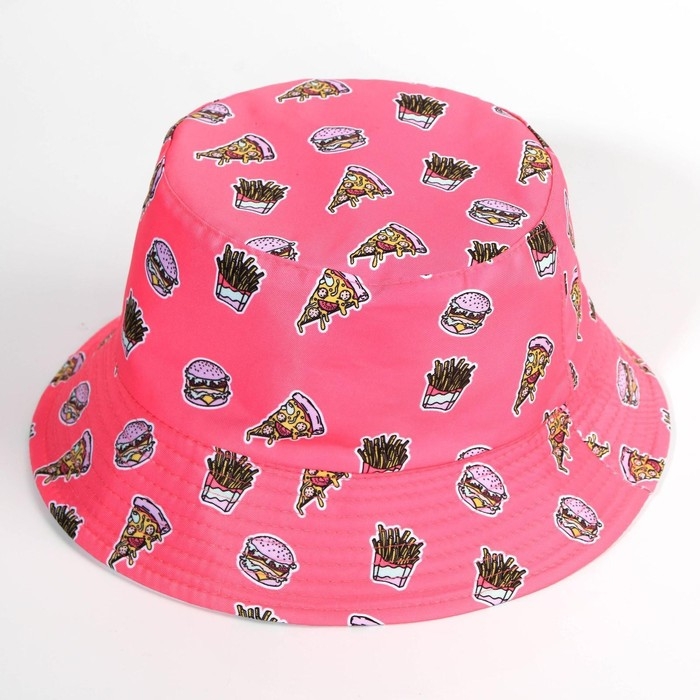 Панама «Фастфуд», цвет розовый Панама «Фастфуд», цвет розовый