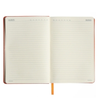 Ежедневник недатированный А5, 160 листов MEGAPOLIS VELVET, твёрдая обложка, искусственная кожа, ляссе, на резинке, тонированный блок 70 г/м2, оранжевый