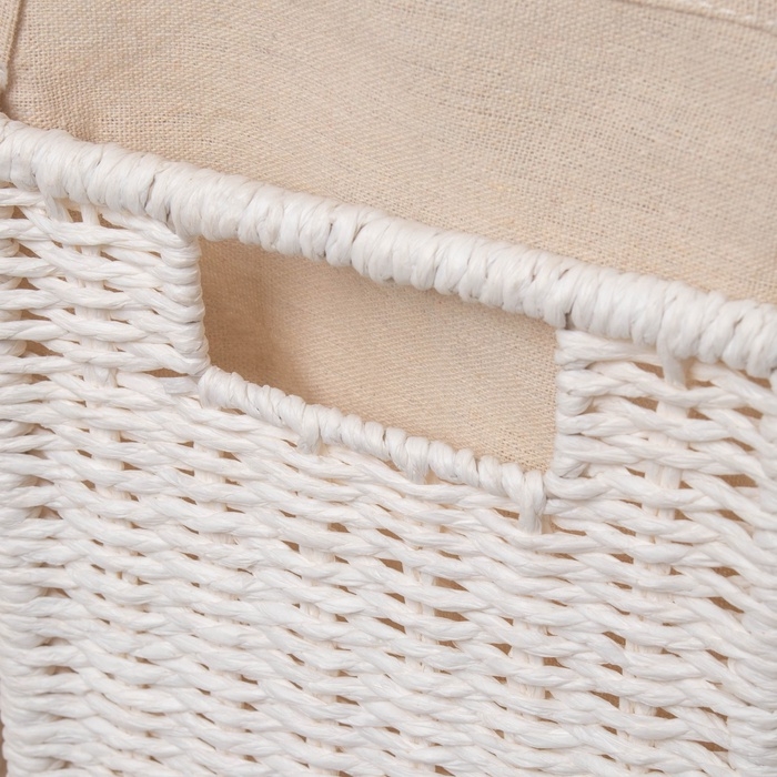 Корзина для белья LaDо́m &laquo;Классика&raquo;, прямоугольная, 37&times;22&times;55 см, белая