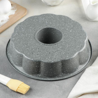 Форма для выпечки &laquo;Элин Мрамор. Немецкий кекс&raquo;, 2,5 л, d=29 см, антипригарное покрытие, цвет серый