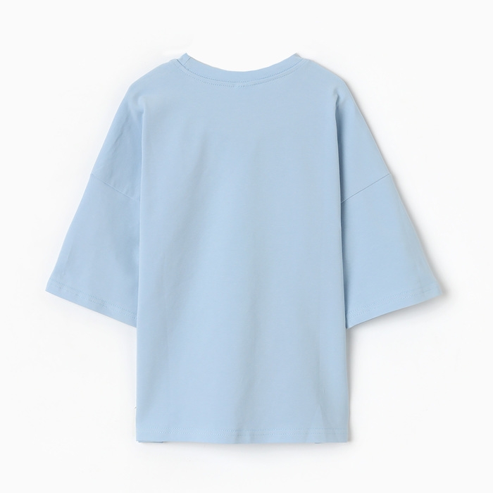 Футболка детская MINAKU: Exclusive print, цвет голубой, рост 116 см