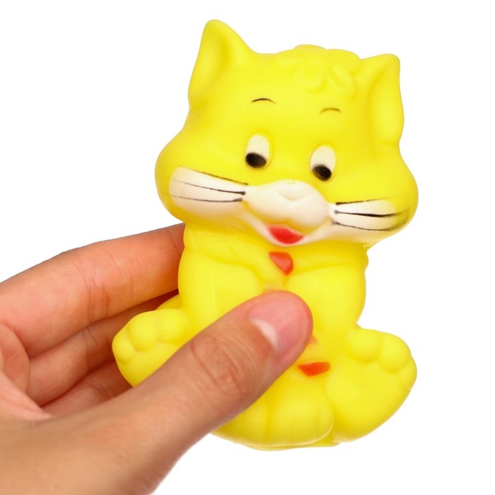 Резиновая игрушка для ванны &laquo;Котик&raquo;, с пищалкой, 1 шт, цвет МИКС, Крошка Я