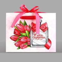 Пакет ламинированный с лентой &laquo;С Днём рождения&raquo;, MS 23 &times; 10 &times; 18 см