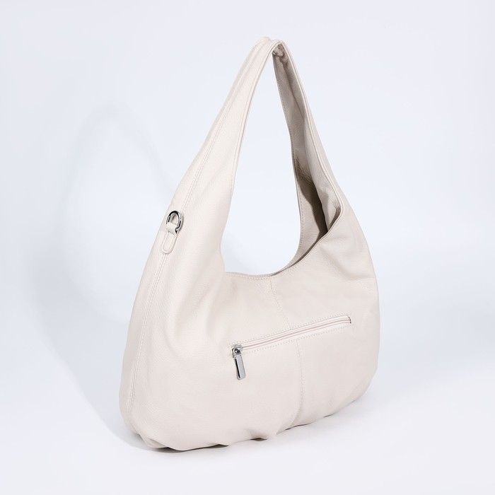 Сумка-мешок на молнии, 3 наружных кармана, цвет молочный Сумка-мешок на молнии, 3 наружных кармана, цвет молочный