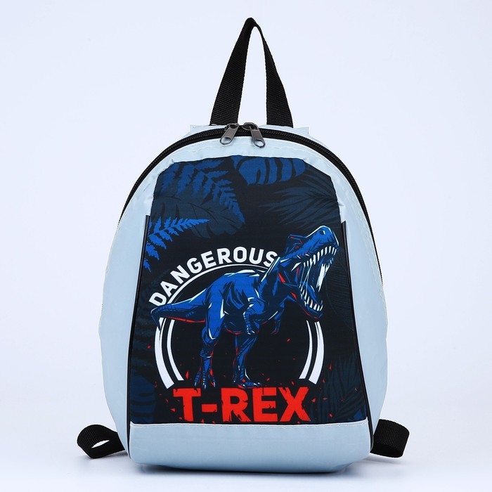 Рюкзак школьный детский для мальчика «Динозавр», 20х13х26, отд на молнии, цвет голубой Рюкзак школьный детский для мальчика «Динозавр», 20х13х26, отд на молнии, цвет голубой