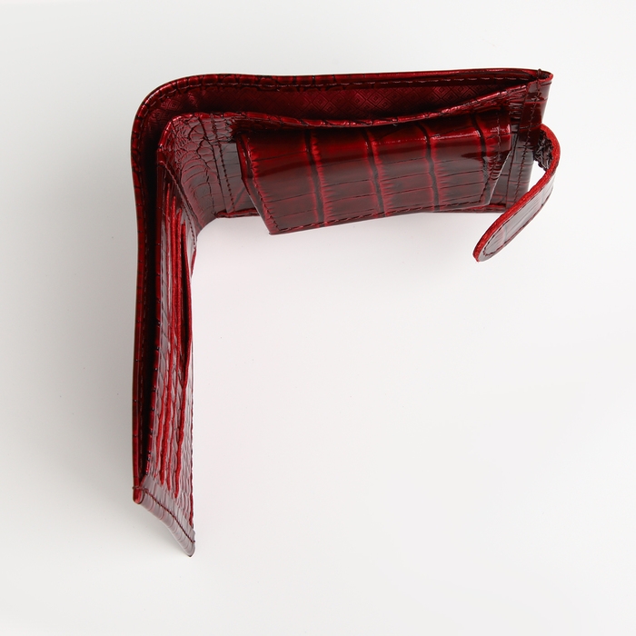 Кошелёк женский на кнопке, TEXTURA, отдел для карт, монет, цвет бордовый Кошелёк женский на кнопке, TEXTURA, отдел для карт, монет, цвет бордовый