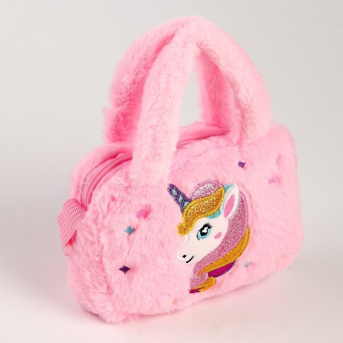 Мягкая сумка &laquo;Единорог&raquo;, 27 см, цвет розовый