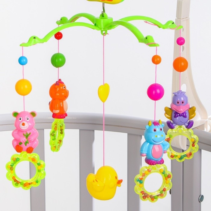 Мобиль музыкальный на кроватку &laquo;Домик. Зверятки погремушки №7&raquo;, заводной, Крошка Я