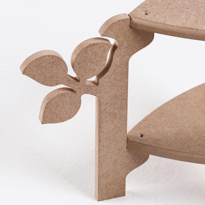 Стойка-полка для цветов двухъярусная Стойка-полка для цветов двухъярусная "Флора" 21х27х25 см, неокрашенная (для декорирования)