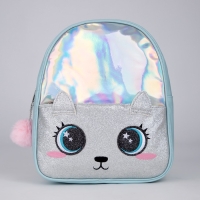 Рюкзак детский для девочки с блестящим карманом &laquo;Котенок&raquo;, 27х23х10 см