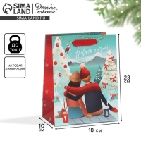 Пакет подарочный новогодний ламинированный &laquo;Любовь&raquo;, MS 18 х 23 х 10 см, Новый год