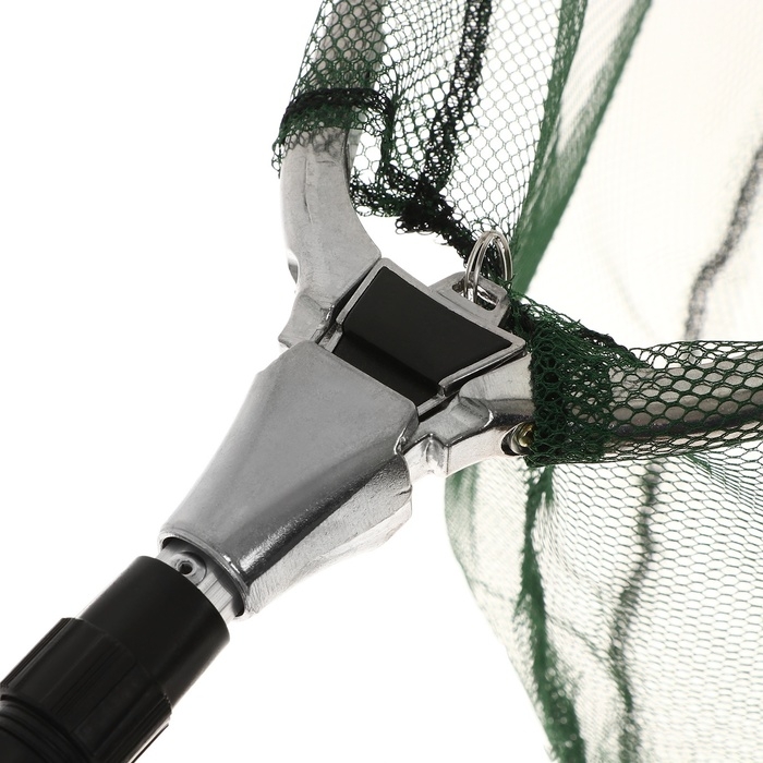 Подсачник складной телескопический П-27, усиленный, 220 см, треугольный обод 60 см, капрон