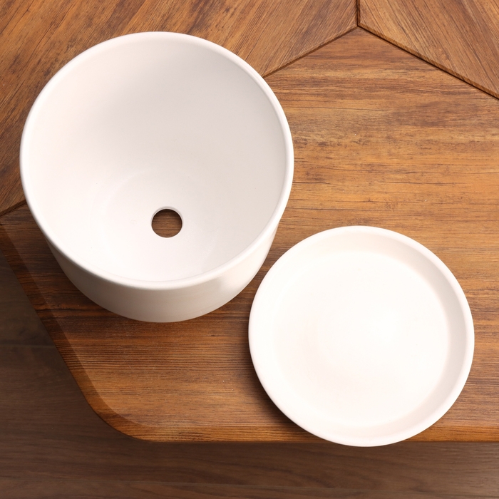 Горшок цветочный Галактика белая 5.4 л