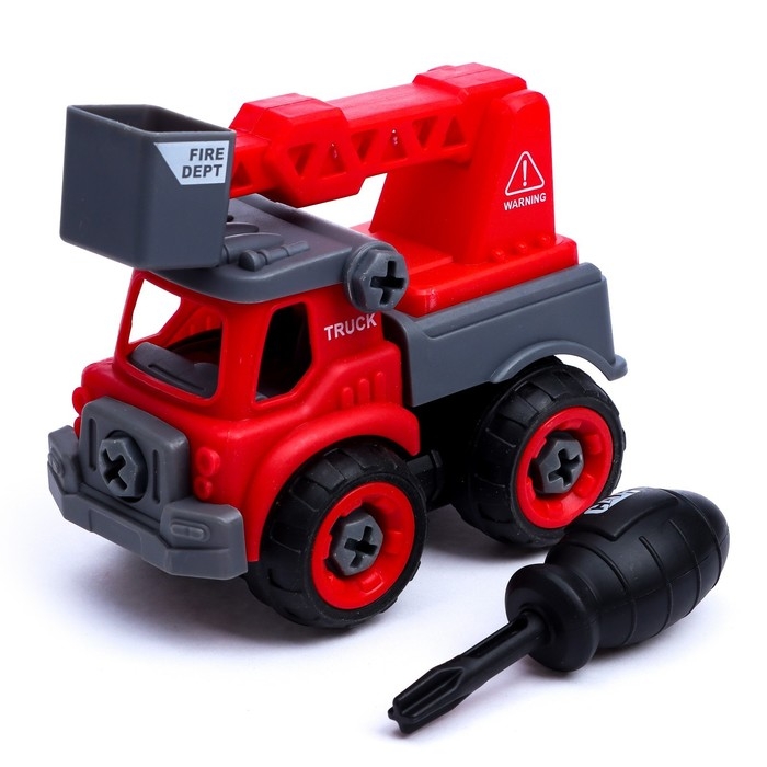 Конструктор винтовой &laquo;Пожарный транспорт&raquo;, с отвёрткой, МИКС