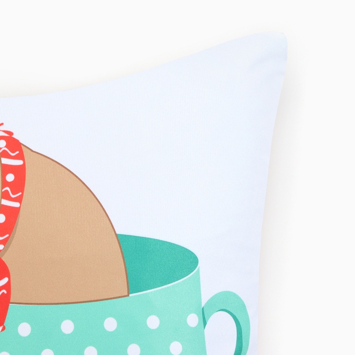 Новый год. Чехол на подушку Этель Новогодняя чашка 40х40см,100% п/э Новый год. Чехол на подушку Этель Новогодняя чашка 40х40см,100% п/э
