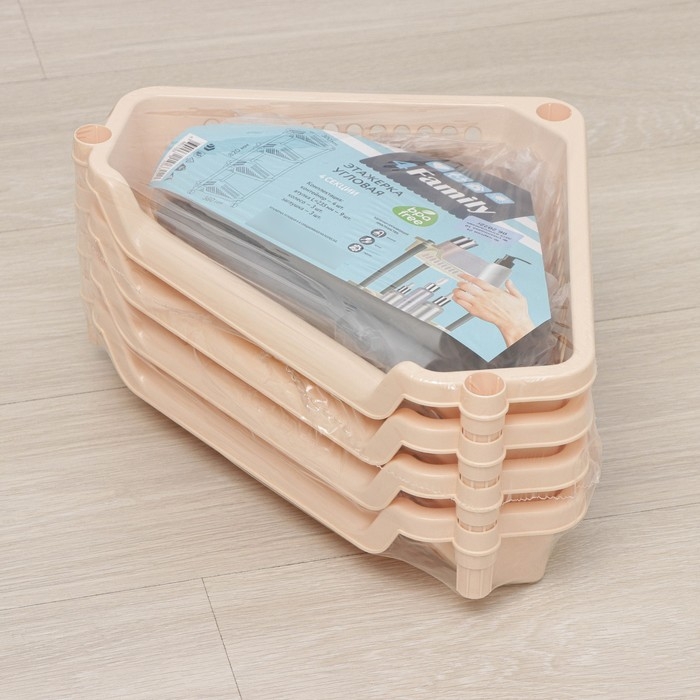 Этажерка угловая 4-х секционная, на колёсиках, цвет МИКС