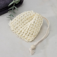 Мочалка-мешочек для вкладывания мыла Доляна, 10×10 см, бежевая Мочалка-мешочек для вкладывания мыла Доляна, 10×10 см, бежевая