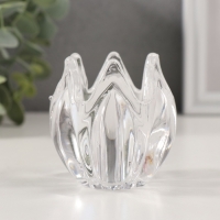 Подсвечник стекло на 1 свечу "Остроконечный тюльпан" прозрачный 7х7х7 см