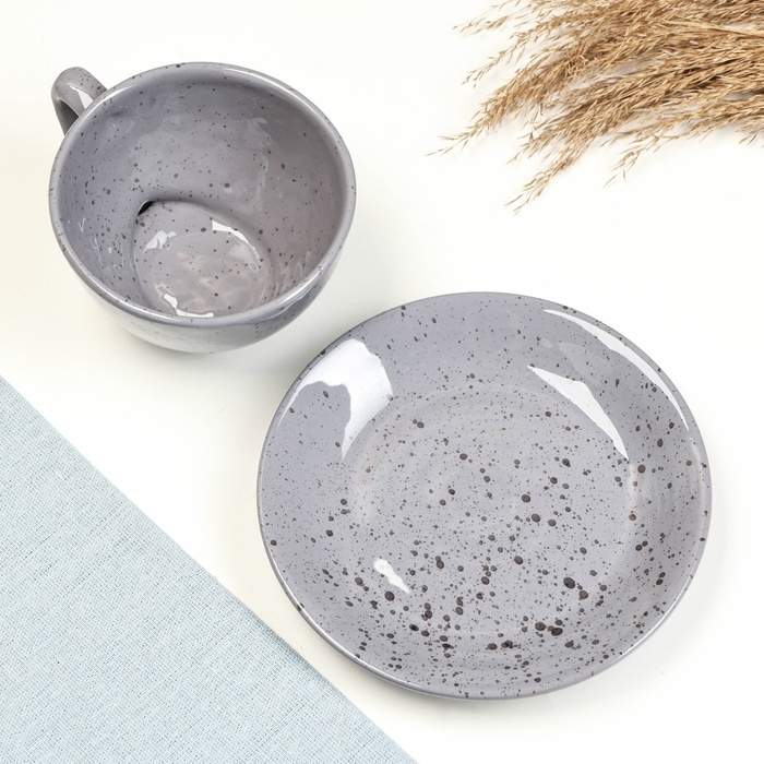 Чайная пара Чайная пара "Элегант" 0,25л / 11х6,5см + блюдце 15см, туман