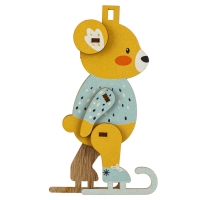 Ёлочная игрушка - подвеска деревянная сборная &laquo;Новый год! Мишка&raquo;