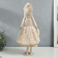 Кукла интерьерная "Девушка с кудряшками, платье в горох, с сердцем" 48,5х14х17 см Кукла интерьерная "Девушка с кудряшками, платье в горох, с сердцем" 48,5х14х17 см