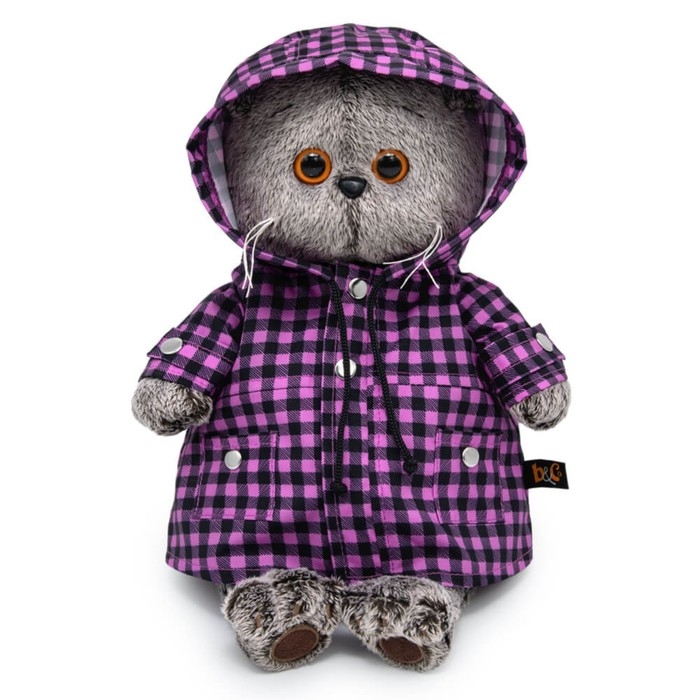 Мягкая игрушка «Басик», в клетчатом плаще, 25 см Мягкая игрушка «Басик», в клетчатом плаще, 25 см