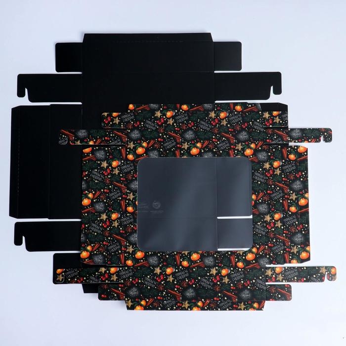 Коробка подарочная новогодняя складная &laquo;С Новым Годом!&raquo;, 23.5 х 20.5 х 5.5 см, Новый год