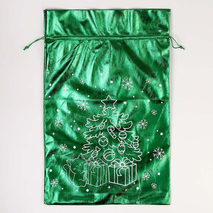 Подарочный мешок Деда Мороза &laquo;Елочка&raquo;, зеленый, 60 х 40см