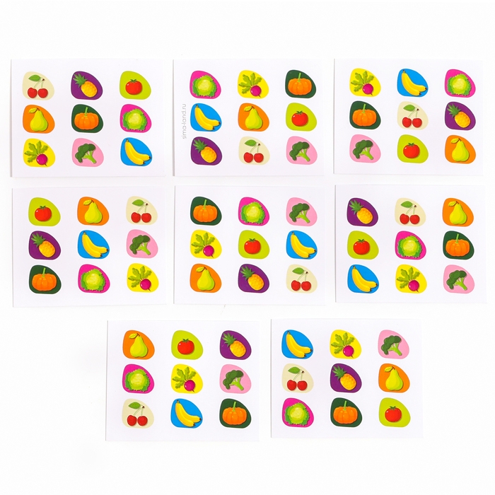 Головоломка деревянная. Повтори по образцу «Овощи и фрукты», развивающие игры для детей Головоломка деревянная. Повтори по образцу «Овощи и фрукты», развивающие игры для детей