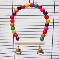 Качели для птиц с деревянной жердочкой 15 см, микс цветов