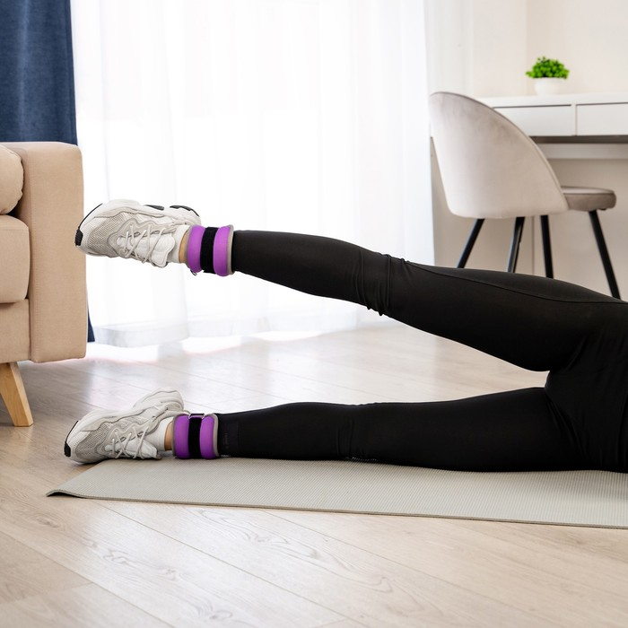 Утяжелители неопреновые ONLYTOP, 2 шт. х 1 кг, цвет фиолетовый