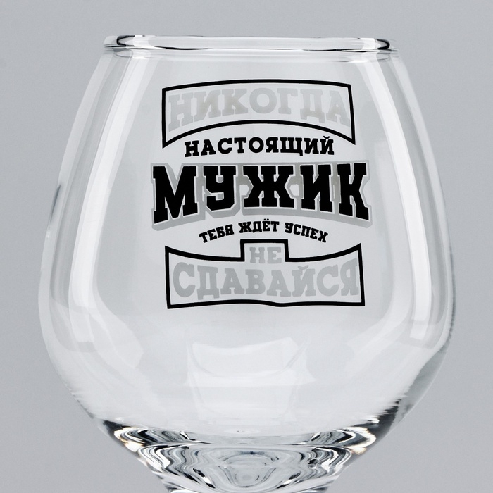 Подарочный набор бокалов для коньяка &laquo;Никогда не сдавайся&raquo;, 265 мл