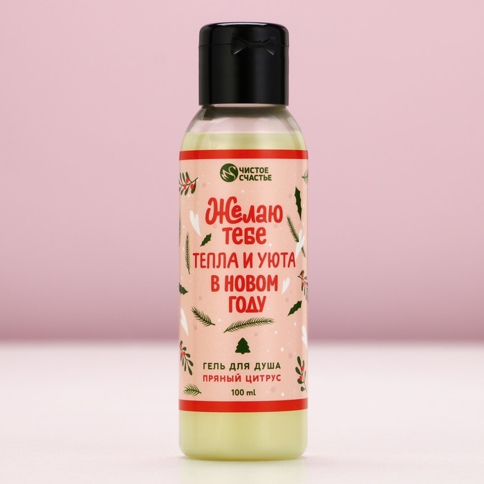 Подарочный набор косметики «С Новым Годом», гель для душа 100 мл и соль для ванны 100 г, аромат пряного цитруса, ЧИСТОЕ СЧАСТЬЕ Подарочный набор косметики «С Новым Годом», гель для душа 100 мл и соль для ванны 100 г, аромат пряного цитруса, ЧИСТОЕ СЧАСТЬЕ