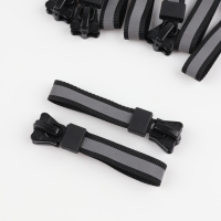 Бегунок автоматический светоотражающий для молнии &laquo;Трактор&raquo;, №8, 10 шт, цвет чёрный