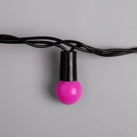 Гирлянда &laquo;Нить&raquo; 20 м с насадками &laquo;Шарики 1.5 см&raquo;, IP44, тёмная нить, 200 LED, свечение розовое, 8 режимов, 220 В