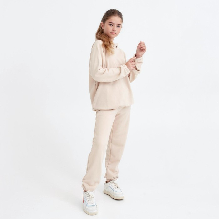 Костюм детский (худи, брюки) Casual Collection KIDS цвет бежевый, рост 122