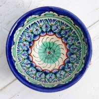 Пиала чайная Риштанская керамика "Узоры" большая, 11 см, микс Пиала чайная Риштанская керамика "Узоры" большая, 11 см, микс