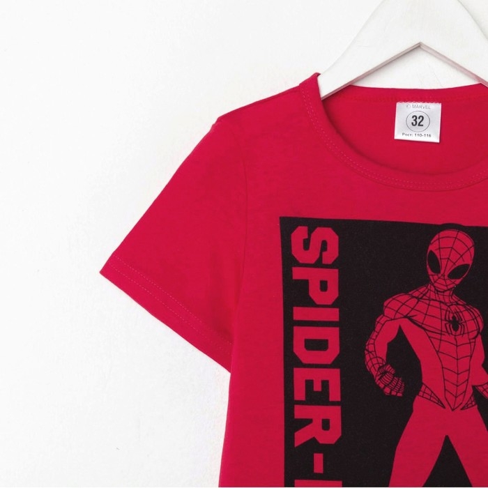 Футболка MARVEL "Spider man", рост 110-116 (32), цвет малиновый