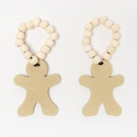 Новый год. Набор колец для салфеток 2 шт. "Пряник", цв. коричневый, 6*7 см, дерево Новый год. Набор колец для салфеток 2 шт. "Пряник", цв. коричневый, 6*7 см, дерево