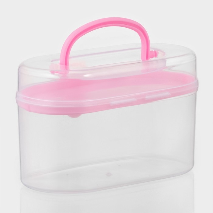 Органайзер для хранения со вставкой, 12&times;7,5&times;7,5 см, цвет розовый