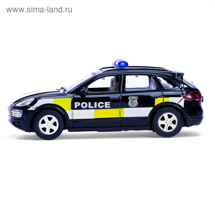 Машина металлическая &laquo;Полицейский джип&raquo;, инерционная, свет и звук, масштаб 1:43