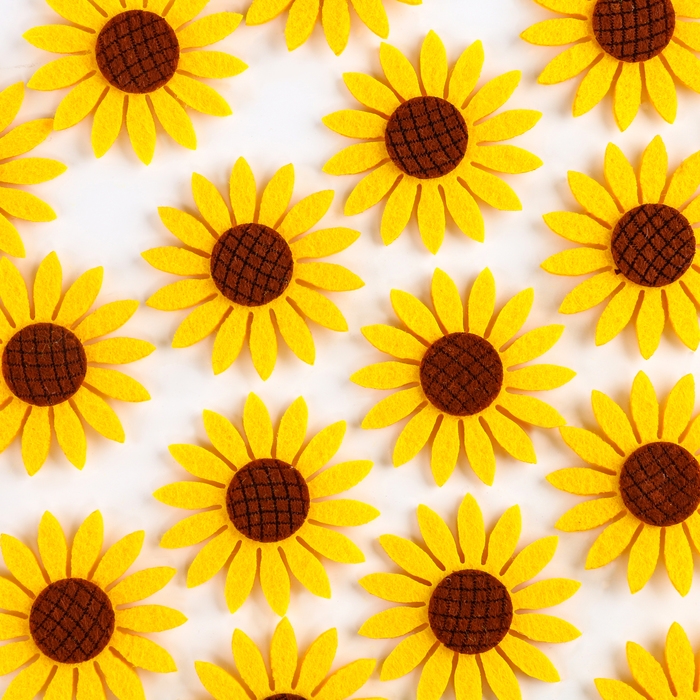 Декор из фетра на клеевой основе, набор 20 шт., размер 1 шт. &mdash; 6 &times; 6 см., цвет жёлтый