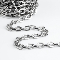Цепочка для сумки, 14 &times; 10 мм, 10 &plusmn; 0,5 м, цвет серебряный
